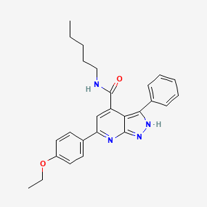 molecular formula C26H28N4O2 B11271380 6-(4-ethoxyphenyl)-N-pentyl-3-phenyl-2H-pyrazolo[3,4-b]pyridine-4-carboxamide 