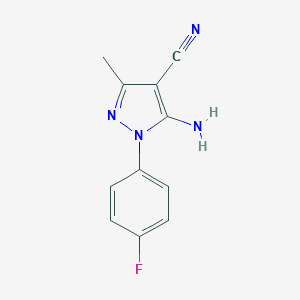 molecular formula C11H9FN4 B112715 5-Amino-1-(4-fluorophenyl)-3-methyl-1H-pyrazole-4-carbonitrile CAS No. 51516-82-6