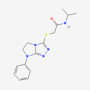 molecular formula C15H19N5OS B11271933 N-isopropyl-2-((7-phenyl-6,7-dihydro-5H-imidazo[2,1-c][1,2,4]triazol-3-yl)thio)acetamide 