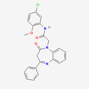 molecular formula C24H20ClN3O3 B11272781 N-(5-chloro-2-methoxyphenyl)-2-(2-oxo-4-phenyl-2,3-dihydro-1H-1,5-benzodiazepin-1-yl)acetamide 