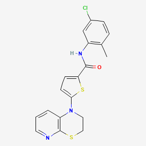 molecular formula C19H16ClN3OS2 B11273191 N-(5-Chloro-2-methylphenyl)-5-{1H,2H,3H-pyrido[2,3-B][1,4]thiazin-1-YL}thiophene-2-carboxamide 