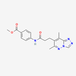 molecular formula C18H19N5O3 B11273200 Methyl 4-{[3-(6,8-dimethyl[1,2,4]triazolo[4,3-b]pyridazin-7-yl)propanoyl]amino}benzoate 