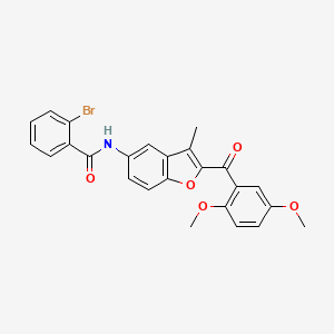molecular formula C25H20BrNO5 B11273361 2-bromo-N-[2-(2,5-dimethoxybenzoyl)-3-methyl-1-benzofuran-5-yl]benzamide 