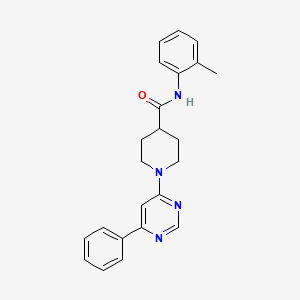 molecular formula C23H24N4O B11273765 N-(2-methylphenyl)-1-(6-phenylpyrimidin-4-yl)piperidine-4-carboxamide 