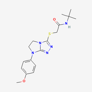 molecular formula C17H23N5O2S B11273948 N-Tert-butyl-2-{[7-(4-methoxyphenyl)-5H,6H,7H-imidazo[2,1-C][1,2,4]triazol-3-YL]sulfanyl}acetamide 