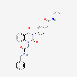 molecular formula C29H30N4O4 B11274076 N-benzyl-2-(3-(4-(2-(isobutylamino)-2-oxoethyl)phenyl)-2,4-dioxo-3,4-dihydroquinazolin-1(2H)-yl)acetamide 