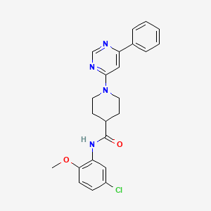 molecular formula C23H23ClN4O2 B11274091 N-(5-chloro-2-methoxyphenyl)-1-(6-phenylpyrimidin-4-yl)piperidine-4-carboxamide 