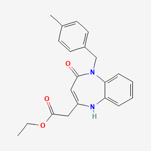 molecular formula C21H22N2O3 B11274155 ethyl [5-(4-methylbenzyl)-4-oxo-4,5-dihydro-1H-1,5-benzodiazepin-2-yl]acetate 