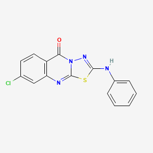 molecular formula C15H9ClN4OS B11274603 8-chloro-2-(phenylamino)-5H-[1,3,4]thiadiazolo[2,3-b]quinazolin-5-one 