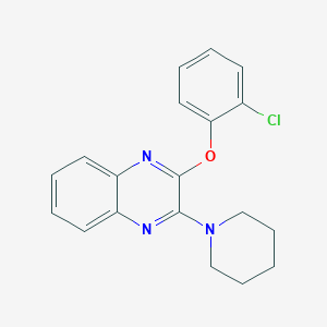molecular formula C19H18ClN3O B11274661 2-(2-Chlorophenoxy)-3-(piperidin-1-yl)quinoxaline 