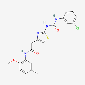 molecular formula C20H19ClN4O3S B11274842 2-(2-(3-(3-chlorophenyl)ureido)thiazol-4-yl)-N-(2-methoxy-5-methylphenyl)acetamide 