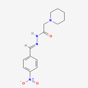 molecular formula C14H18N4O3 B11275579 N'-[(E)-(4-nitrophenyl)methylidene]-2-(piperidin-1-yl)acetohydrazide 