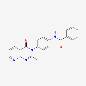 molecular formula C21H16N4O2 B11276252 N-(4-(2-methyl-4-oxopyrido[2,3-d]pyrimidin-3(4H)-yl)phenyl)benzamide 