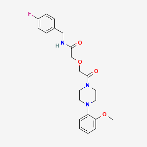 molecular formula C22H26FN3O4 B11276515 N-(4-fluorobenzyl)-2-{2-[4-(2-methoxyphenyl)piperazin-1-yl]-2-oxoethoxy}acetamide 