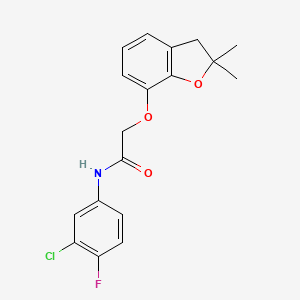 molecular formula C18H17ClFNO3 B11278902 N-(3-chloro-4-fluorophenyl)-2-[(2,2-dimethyl-2,3-dihydro-1-benzofuran-7-yl)oxy]acetamide 