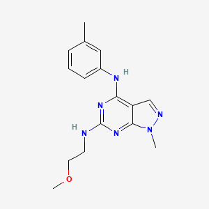molecular formula C16H20N6O B11279007 N~6~-(2-methoxyethyl)-1-methyl-N~4~-(3-methylphenyl)-1H-pyrazolo[3,4-d]pyrimidine-4,6-diamine 