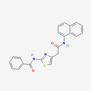 molecular formula C22H17N3O2S B11279201 N-(4-(2-(naphthalen-1-ylamino)-2-oxoethyl)thiazol-2-yl)benzamide 
