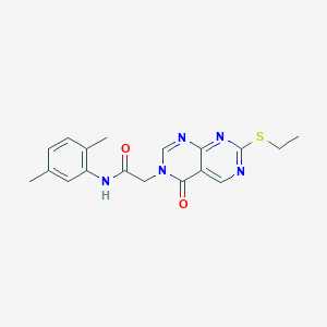 molecular formula C18H19N5O2S B11279206 N-(2,5-dimethylphenyl)-2-[7-(ethylsulfanyl)-4-oxopyrimido[4,5-d]pyrimidin-3(4H)-yl]acetamide 