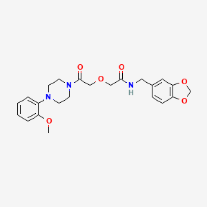 molecular formula C23H27N3O6 B11279233 N-(1,3-benzodioxol-5-ylmethyl)-2-{2-[4-(2-methoxyphenyl)piperazin-1-yl]-2-oxoethoxy}acetamide CAS No. 5847-09-6