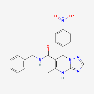 molecular formula C20H18N6O3 B11279529 N-benzyl-5-methyl-7-(4-nitrophenyl)-4,7-dihydro[1,2,4]triazolo[1,5-a]pyrimidine-6-carboxamide 