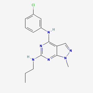 molecular formula C15H17ClN6 B11279544 N~4~-(3-chlorophenyl)-1-methyl-N~6~-propyl-1H-pyrazolo[3,4-d]pyrimidine-4,6-diamine 