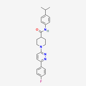 molecular formula C25H27FN4O B11279552 1-(6-(4-fluorophenyl)pyridazin-3-yl)-N-(4-isopropylphenyl)piperidine-4-carboxamide 