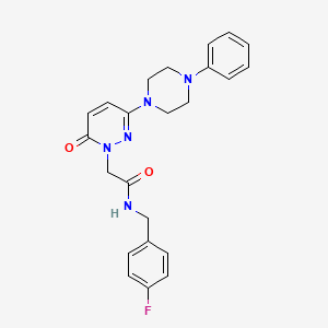 molecular formula C23H24FN5O2 B11279631 N-(4-fluorobenzyl)-2-[6-oxo-3-(4-phenylpiperazin-1-yl)pyridazin-1(6H)-yl]acetamide 