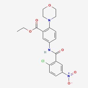 molecular formula C20H20ClN3O6 B11279712 Ethyl 5-(2-chloro-5-nitrobenzamido)-2-(morpholin-4-YL)benzoate 