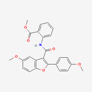 molecular formula C25H21NO6 B11279790 Methyl 2-({[5-methoxy-2-(4-methoxyphenyl)-1-benzofuran-3-yl]carbonyl}amino)benzoate 
