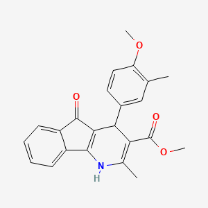 molecular formula C23H21NO4 B11279800 methyl 4-(4-methoxy-3-methylphenyl)-2-methyl-5-oxo-4,5-dihydro-1H-indeno[1,2-b]pyridine-3-carboxylate 