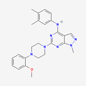 molecular formula C25H29N7O B11280044 N-(3,4-dimethylphenyl)-6-[4-(2-methoxyphenyl)piperazin-1-yl]-1-methyl-1H-pyrazolo[3,4-d]pyrimidin-4-amine 