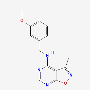 molecular formula C14H14N4O2 B11280100 N-(3-methoxybenzyl)-3-methylisoxazolo[5,4-d]pyrimidin-4-amine 
