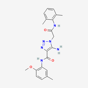 molecular formula C21H24N6O3 B11280149 5-amino-1-{2-[(2,6-dimethylphenyl)amino]-2-oxoethyl}-N-(2-methoxy-5-methylphenyl)-1H-1,2,3-triazole-4-carboxamide 