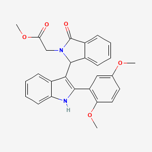 molecular formula C27H24N2O5 B11280254 methyl {1-[2-(2,5-dimethoxyphenyl)-1H-indol-3-yl]-3-oxo-1,3-dihydro-2H-isoindol-2-yl}acetate 