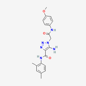 molecular formula C20H22N6O3 B11280369 5-amino-N-(2,4-dimethylphenyl)-1-{2-[(4-methoxyphenyl)amino]-2-oxoethyl}-1H-1,2,3-triazole-4-carboxamide 