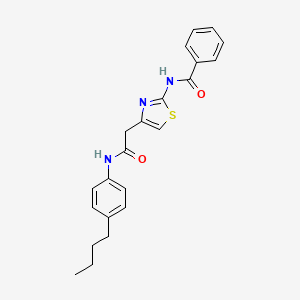 molecular formula C22H23N3O2S B11280427 N-(4-(2-((4-butylphenyl)amino)-2-oxoethyl)thiazol-2-yl)benzamide 