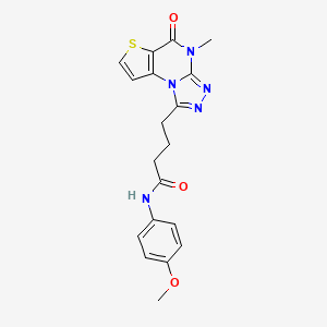 molecular formula C19H19N5O3S B11280845 N-(4-methoxyphenyl)-4-(4-methyl-5-oxo-4,5-dihydrothieno[2,3-e][1,2,4]triazolo[4,3-a]pyrimidin-1-yl)butanamide 