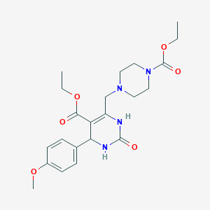 molecular formula C22H30N4O6 B11280896 Ethyl 6-{[4-(ethoxycarbonyl)piperazin-1-yl]methyl}-4-(4-methoxyphenyl)-2-oxo-1,2,3,4-tetrahydropyrimidine-5-carboxylate 