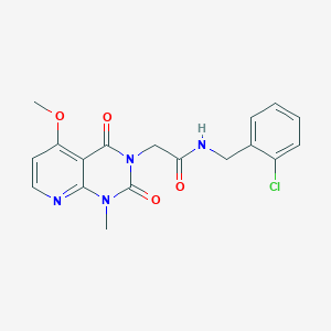 molecular formula C18H17ClN4O4 B11280980 N-(2-chlorobenzyl)-2-(5-methoxy-1-methyl-2,4-dioxo-1,2-dihydropyrido[2,3-d]pyrimidin-3(4H)-yl)acetamide 
