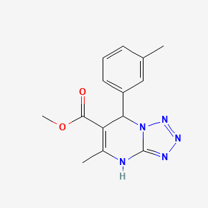 molecular formula C14H15N5O2 B11281108 Methyl 5-methyl-7-(3-methylphenyl)-4,7-dihydrotetrazolo[1,5-a]pyrimidine-6-carboxylate 