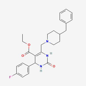molecular formula C26H30FN3O3 B11281136 Ethyl 6-[(4-benzylpiperidin-1-yl)methyl]-4-(4-fluorophenyl)-2-oxo-1,2,3,4-tetrahydropyrimidine-5-carboxylate 