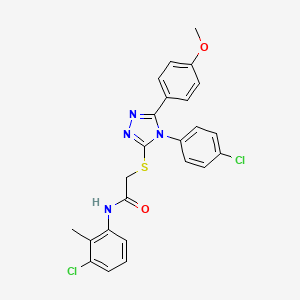 molecular formula C24H20Cl2N4O2S B11281159 N-(3-chloro-2-methylphenyl)-2-{[4-(4-chlorophenyl)-5-(4-methoxyphenyl)-4H-1,2,4-triazol-3-yl]sulfanyl}acetamide 