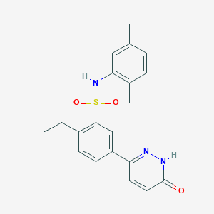 molecular formula C20H21N3O3S B11281370 N-(2,5-dimethylphenyl)-2-ethyl-5-(6-oxo-1,6-dihydropyridazin-3-yl)benzenesulfonamide 