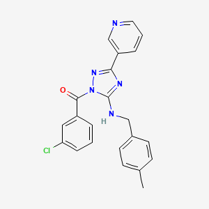 molecular formula C22H18ClN5O B11281445 (3-chlorophenyl){5-[(4-methylbenzyl)amino]-3-(pyridin-3-yl)-1H-1,2,4-triazol-1-yl}methanone 