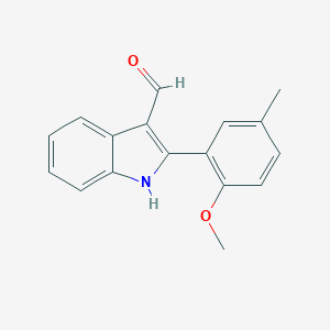 B112816 2-(2-methoxy-5-methylphenyl)-1H-indole-3-carbaldehyde CAS No. 590391-05-2