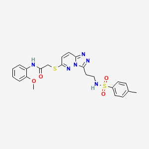 molecular formula C23H24N6O4S2 B11281970 N-(2-Methoxyphenyl)-2-({3-[2-(4-methylbenzenesulfonamido)ethyl]-[1,2,4]triazolo[4,3-B]pyridazin-6-YL}sulfanyl)acetamide 