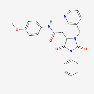 molecular formula C25H24N4O4 B11282040 N-(4-methoxyphenyl)-2-[1-(4-methylphenyl)-2,5-dioxo-3-(pyridin-3-ylmethyl)imidazolidin-4-yl]acetamide 