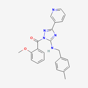 molecular formula C23H21N5O2 B11282227 (2-methoxyphenyl){5-[(4-methylbenzyl)amino]-3-(pyridin-3-yl)-1H-1,2,4-triazol-1-yl}methanone 