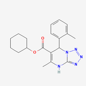 molecular formula C19H23N5O2 B11282409 Cyclohexyl 5-methyl-7-(2-methylphenyl)-4,7-dihydrotetrazolo[1,5-a]pyrimidine-6-carboxylate 