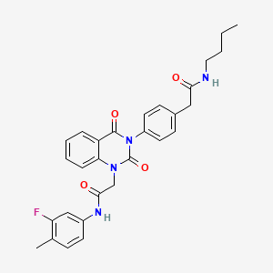 molecular formula C29H29FN4O4 B11282697 N-butyl-2-(4-(1-(2-((3-fluoro-4-methylphenyl)amino)-2-oxoethyl)-2,4-dioxo-1,2-dihydroquinazolin-3(4H)-yl)phenyl)acetamide 